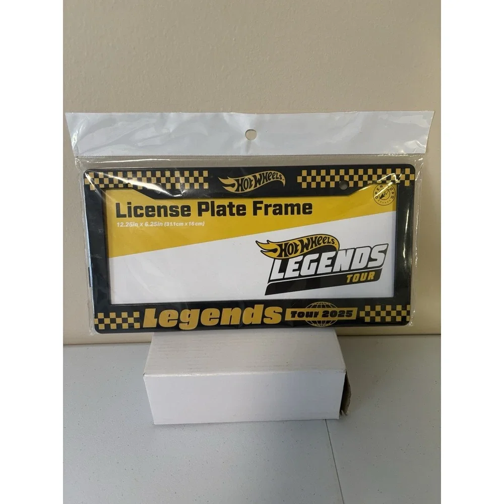 NEW Hot Wheels Legends Tour 2025 License Plate Frame Black Yellow